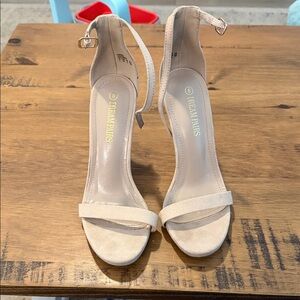 Dream Pairs Beige Ankle Strap Heels